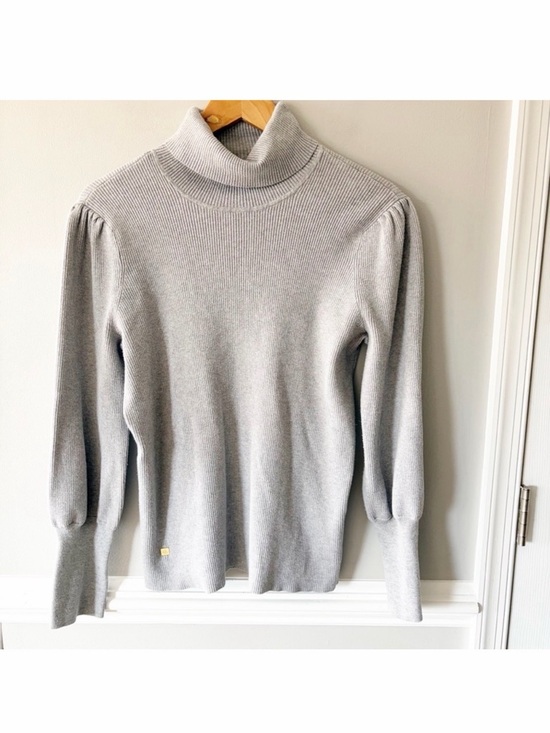 Lauren Ralph Lauren Sweaters - Lauren Ralph Lauren Ribbed Gray Puff Balloon Sleeve Turtleneck Sweater Size 1X